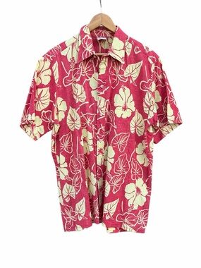 Red & Yellow Floral Hawaiian Short-Sleeve Shirt